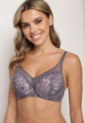 Fioletowo-Różowy Biustonosz Typu Full Cup z Koronkowym Zdobieniem Ravisella. Fioletowe biustonosze Born2be, z aplikacjami, z bawełny. Za 34.99 zł.