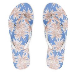 Japonki Roxy. Niebieskie obuwie sportowe damskie Roxy, bez wzorów, bez zapięcia. Za 129.99 zł.