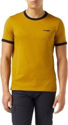 WRANGLER SS RINGER TEE MĘSKI T-SHIRT KOSZULKA LOGO GOLDEN BROWN W7B99FKVQ 112131576. Brązowe t-shirty męskie Wrangler, m, bez wzorów, bez kołnierzyka, bez ramiączek. Za 69.99 zł.