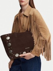Badura Torebka EO-LA321-3646 Brązowy ciemny. Brązowe shopperki damskie Badura, bez wzorów, ze skóry, bez dodatków. Za 383.99 zł.