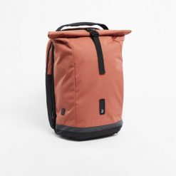 Plecak / sakwa rowerowa Btwin na bagażnik podwójna 27 litrów. Zielone plecaki męskie Decathlon, bez wzorów, z materiału, sportowe. Za 339.99 zł.