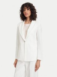 Maryley Marynarka 26EB187/43VA Kremowy Regular Fit. Białe marynarki i żakiety damskie Maryley, bez wzorów, z syntetyku, bez kołnierzyka, bez ramiączek. Za 409.99 zł.