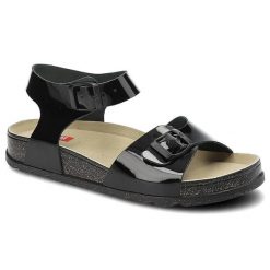 Czarne Sandały Big Star Skórzane Buty Damskie. Czarne sandały damskie BIG STAR, bez wzorów, z materiału, bez obcasa, na platformie, bez zapięcia. Za 119.00 zł.