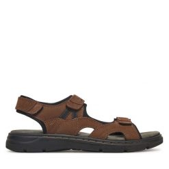 Sandały Josef Seibel. Brązowe sandały męskie Josef Seibel, bez wzorów, bez zapięcia. Za 239.99 zł.