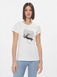Liu Jo T-Shirt WA4034 JS923 Biały Regular Fit. Białe t-shirty damskie Liu Jo, xs, bez wzorów, z bawełny, bez kołnierzyka, bez ramiączek. Za 199.99 zł.