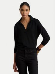 LAUREN RALPH LAUREN Sweter 200P14056002 Czarny Regular Fit. Czarne swetry nierozpinane damskie Lauren Ralph Lauren, l, bez wzorów, z syntetyku, bez kołnierzyka, bez ramiączek. Za 769.99 zł.