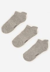 Jasnoszare Bawełniane Skarpety 3 Pack z Napisami Folindria. Szare skarpety męskie Born2be, bez wzorów, z bawełny. Za 9.99 zł.