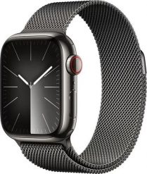 Smartwatch Apple Watch 9 GPS + Cellular 41mm Graphite Stainless Steel Grafitowy (MRJA3QP/A). Szare zegarki smartwatch Apple, bez wzorów. Za 3,096.59 zł.