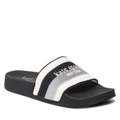 Klapki Kate Spade. Czarne klapki damskie Kate Spade, bez wzorów, bez obcasa, bez zapięcia. Za 299.99 zł.