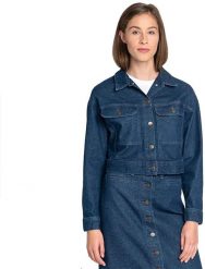 LEE SEASONAL RIDER JACKET KURTKA JEANSOWA DAMSKA DARK WILMA L54HDJGR 112112779. Kurtki damskie Lee, l, bez wzorów, z jeansu, bez kaptura. W wyprzedaży za 159.99 zł.