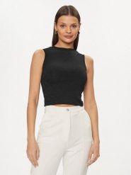 Guess Bluzka Ofelia W4GP52 KBYN0 Czarny Regular Fit. Czarne bluzki damskie Guess, xxl, z aplikacjami, z syntetyku, bez kołnierzyka, bez ramiączek. Za 329.99 zł.