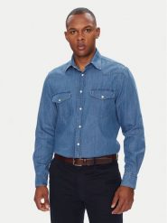 Tommy Hilfiger Koszula jeansowa MW0MW39429 Niebieski Regular Fit. Niebieskie koszule męskie Tommy Hilfiger, m, bez wzorów, z bawełny, bez kołnierzyka, bez ramiączek. Za 389.99 zł.