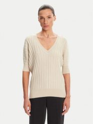Morgan Sweter 251-MINSPI Beżowy Regular Fit. Brązowe swetry nierozpinane damskie Morgan, xs, bez wzorów, z wiskozy, bez kołnierzyka, bez ramiączek. Za 149.99 zł.
