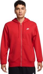 Nike Bluza męska Nike Club BB FZ Hoodie czerwona FN3861 657 XL. Czerwone bluzy sportowe męskie Nike, m, bez wzorów, bez kaptura. Za 258.11 zł.