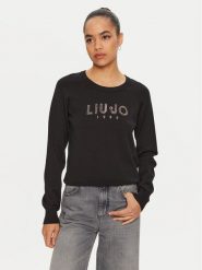 Liu Jo Sport Sweter TF4286 MS63L Czarny Regular Fit. Czarne swetry nierozpinane damskie Liu Jo Sport, l, bez wzorów, z syntetyku, sportowe, bez kołnierzyka, bez ramiączek. W wyprzedaży za 279.99 zł.