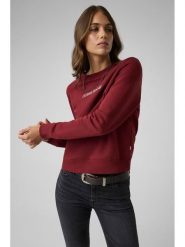 Guess Bluza W4YQ10 KC811 Bordowy Regular Fit. Czerwone bluzy damskie Guess, xl, z aplikacjami, z bawełny, bez ramiączek, bez kaptura. Za 269.99 zł.