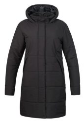 Płaszcz damski Hannah Nona. Czarne płaszcze damskie Hannah, na zimę, l, bez wzorów, z materiału, eleganckie, bez kołnierzyka, z kapturem. Za 398.19 zł.