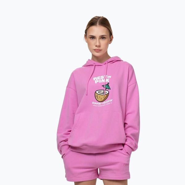 Bluza damska Pitbull Rest In Pink Hooded. Czerwone bluzy damskie PITBULL, l, bez wzorów, z bawełny, bez ramiączek, bez kaptura. Za 189.99 zł.