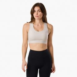 Biustonosz sportowy Trening Damska Swedemount Move Medium szybkoschnący. Szare bielizna sportowa damska SWEDEMOUNT, l, bez wzorów, z tkaniny. W wyprzedaży za 125.00 zł.