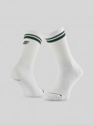 4F Skarpetki tenisowe długie (2-pack) męskie - białe 39-42. Białe skarpety męskie 4F, bez wzorów. Za 39.99 zł.