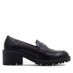 Półbuty Lasocki. Czarne półbuty damskie Lasocki, bez wzorów, bez obcasa, na obcasie, bez zapięcia. Za 259.99 zł.