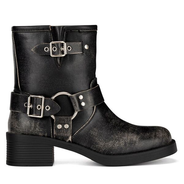 Botki Jenny Fairy. Szare botki damskie Jenny Fairy, bez wzorów, bez obcasa, na słupku, bez zapięcia. Za 139.99 zł.