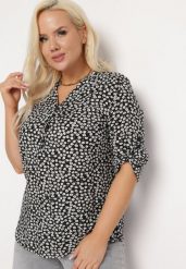 Czarna Bluzka z Wiskozy w Kwiaty Filira. Czarne bluzki damskie Born2be, l, bez wzorów, z tkaniny, bez kołnierzyka, bez ramiączek. Za 34.99 zł.