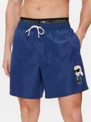 KARL LAGERFELD Szorty plażowe 235M2213 Granatowy Regular Fit. Niebieskie szorty męskie KARL LAGERFELD, bez wzorów, z syntetyku. Za 249.99 zł.