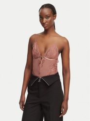 Patrizia Pepe Body 2I0143/A602-B885 Brązowy. Brązowe body Patrizia Pepe, bez wzorów, z syntetyku. Za 639.99 zł.