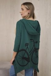 Bluza z nadrukiem roweru zielona. Zielone bluzy damskie KESI, l, bez wzorów, z bawełny, bez ramiączek, z kapturem. Za 218.51 zł.