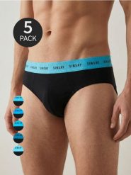 Bawełniane majtki slipy 5 pack - czarny. Czarne slipki męskie Sinsay, l, bez wzorów, z bawełny. Za 29.99 zł.
