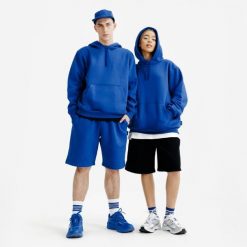 Bluza z kapturem unisex Elementals. Niebieskie bluzy damskie Decathlon, xl, bez wzorów, z bawełny, sportowe, bez ramiączek, z kapturem. Za 169.99 zł.