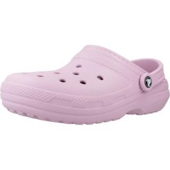 Sandały CROCS CLASSIC LINED CLOG Rose. Czerwone sandały damskie Crocs, bez wzorów, z syntetyku, bez obcasa, bez zapięcia. Za 337.10 zł.