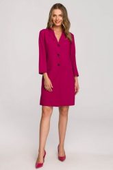 Elegancka żakietowa sukienka marynarka z paskiem - śliwkowa. Marynarki i żakiety damskie Stylove, bez wzorów, z elastanu, biznesowe, bez kołnierzyka, bez ramiączek. Za 309.00 zł.
