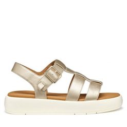 Sandały Geox. Żółte sandały damskie Geox, bez wzorów, bez obcasa, na płaskiej podeszwie, bez zapięcia. Za 339.99 zł.