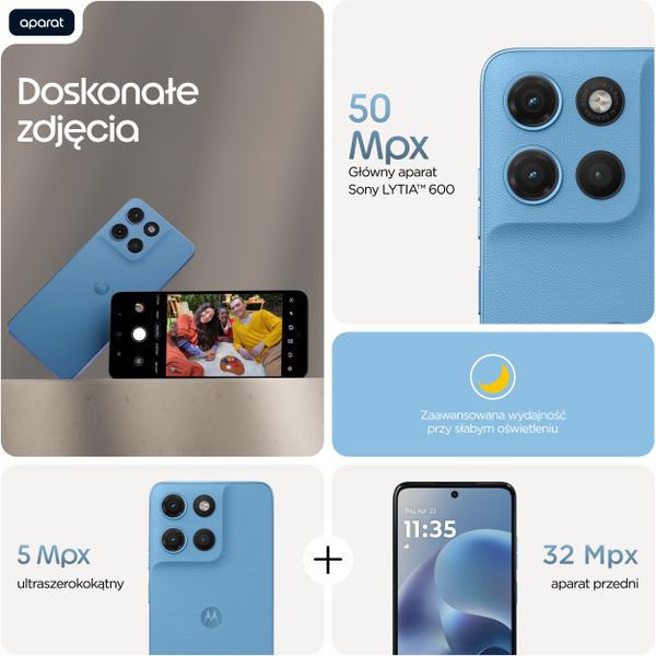 Smartfon Motorola Moto G17 Power 5G 8/256GB Niebieski (PBBM0001PL). Niebieskie smartfony Motorola. Za 945.00 zł.
