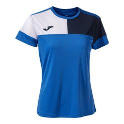 Damski jersey Joma Crew V. Niebieskie koszulki sportowe damskie Joma, bez wzorów, z jersey, bez ramiączek, do piłki nożnej. Za 69.79 zł.