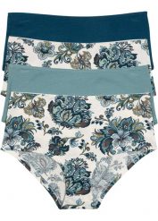 Figi maxi (4 pary). Niebieskie majtki damskie bonprix. Za 54.99 zł.