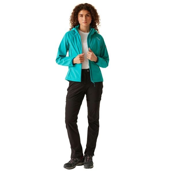 Kurtka Softshellowa Damska Bourda. Niebieskie kurtki sportowe damskie Regatta, xl, bez wzorów, z elastanu, bez ramiączek, z kapturem, trekkingowe. Za 142.99 zł.