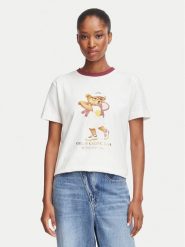 Guess T-Shirt V6BI14 K6742 Biały Regular Fit. Białe t-shirty damskie Guess, l, z aplikacjami, z bawełny, bez kołnierzyka, bez ramiączek. Za 174.99 zł.