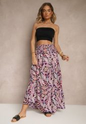 Fioletowa Spódnica Rozkloszowana High Waist z Motywem Paisley Nevolissa. Fioletowe spódnice damskie Renee, na co dzień, l, z aplikacjami, z podwyższonym stanem, maxi, koszulowe. Za 44.99 zł.