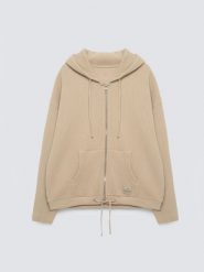 Bluza damska rozpinana z kapturem beżowa Grala 801. Brązowe bluzy damskie BIG STAR, l, z aplikacjami, z dzianiny, eleganckie, bez ramiączek, z kapturem. Za 249.99 zł.