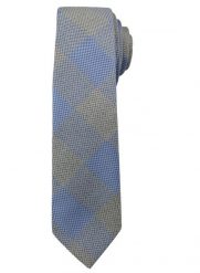 Męski Krawat Alties - Popielato-niebieski w Duże Kwadraty. Niebieskie krawaty i muchy Alties, bez wzorów, z tkaniny, eleganckie. Za 49.00 zł.