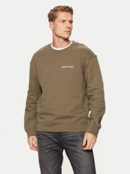 Guess Jeans Bluza M4YQ17 K9V31 Khaki Regular Fit. Brązowe bluzy męskie Guess Jeans, m, z aplikacjami, z bawełny, bez ramiączek, bez kaptura. Za 169.99 zł.