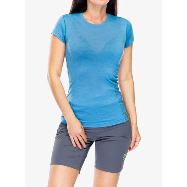 Koszulka merino damska termoaktywna Sensor Merino Active Tee S/S. Niebieskie koszulki sportowe damskie Sensor, s, bez wzorów, bez ramiączek. Za 251.99 zł.