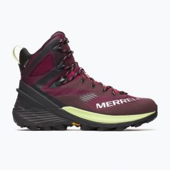 Buty turystyczne męskie Merrell Mtl Thermo Rogue 4 Mid GTX. Czerwone buty zimowe męskie Merrell, bez wzorów, bez obcasa, bez zapięcia. Za 949.99 zł.