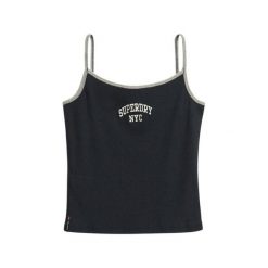 Damski tank top Superdry Athletic Essential. Niebieskie topy damskie Superdry, bez wzorów, bez kołnierzyka, bez ramiączek. Za 102.20 zł.