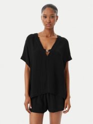 BOSS Bluzka Double B 50557041 Czarny Regular Fit. Czarne bluzki damskie Boss, xs, bez wzorów, z wiskozy, bez kołnierzyka, bez ramiączek. Za 349.99 zł.