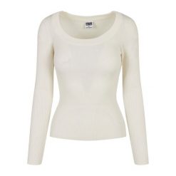 Sweter damski Urban Classics wide neckline. Białe swetry nierozpinane damskie Urban Classics, na zimę, bez wzorów, bez kołnierzyka, bez ramiączek. Za 183.50 zł.