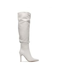 DeeZee Kozaki HY197-12 Écru. Kozaki damskie DeeZee, bez wzorów, z materiału, bez obcasa, na szpilce, bez zapięcia. Za 249.99 zł.